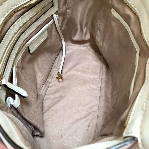 MICHAEL KORS Large Optic White Saffiano Leather SELMA Satchel - Picture 7 of 16